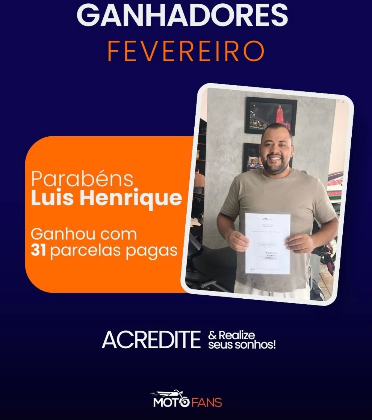 Luis Henrique — Ganhador Fevereiro 2025